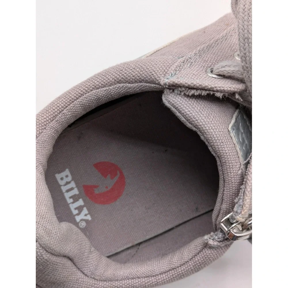 Billy CS Sneaker Shoes Kids Size 5W Gray Zip Canvas Low Top Casual Comfort